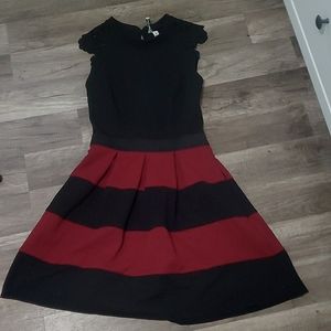 Red and Black Striped Dress